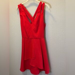 Adelyn Rae Asymmetrical Red Valentine Dress Strappy Date Night Medium 8 10